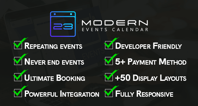 Modern Events Calendar Addons - Features