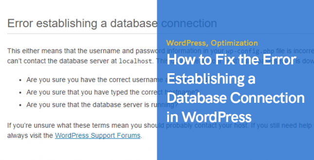 How to Fix the Error Establishing a Database Connection in WordPress