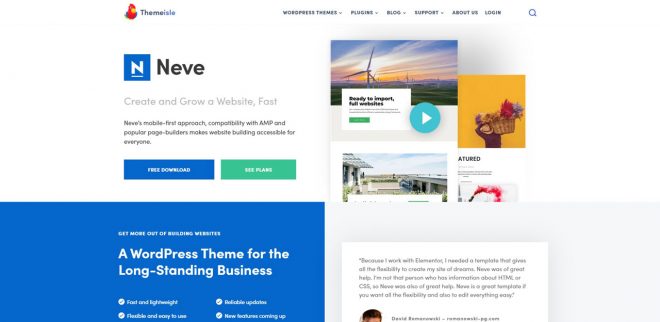 Neve Theme | Best Elementor themes